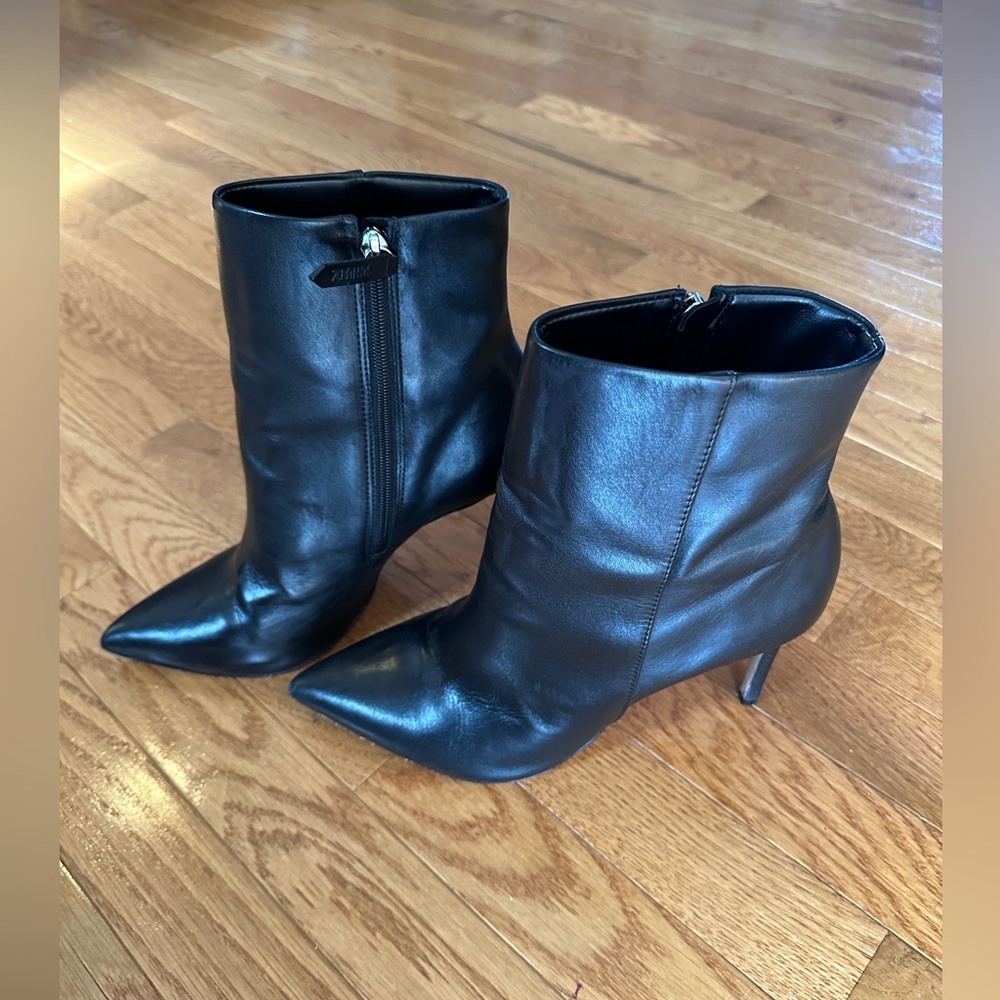 Genuine Leather Black Schutz Mikki Stiletto Ankle Bootie